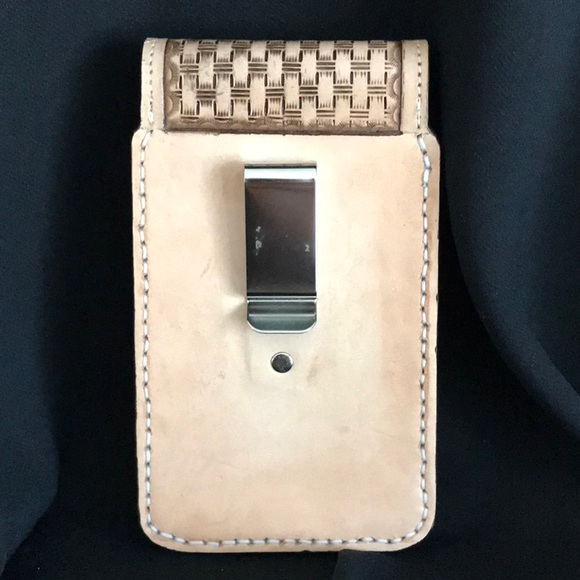 Handmade all leather cell phone carrier. - Picture 2 of 2